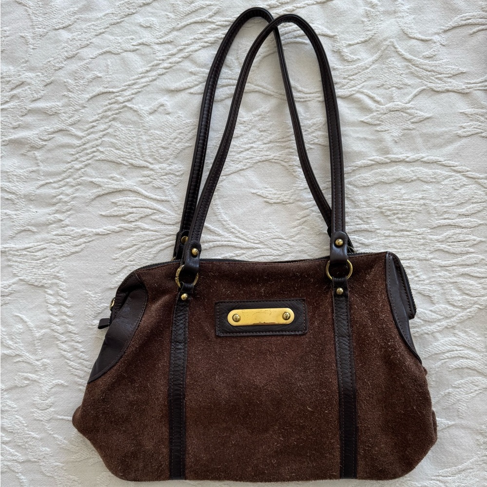 Brown Vintage Suede Shoulder Bag